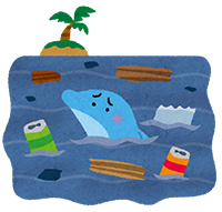 海岸に漂流しているゴミ